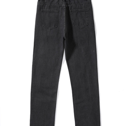 Vaqueros de cintura alta para mujer, de color liso, rotos, informales, a la moda