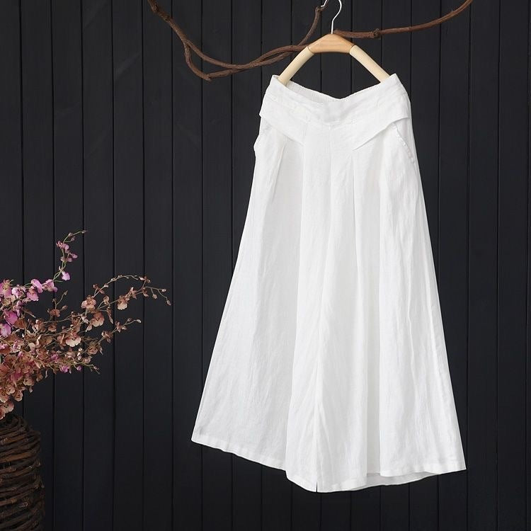 Women Casual elegant Summer Loose Solid Color Wide Leg Pants