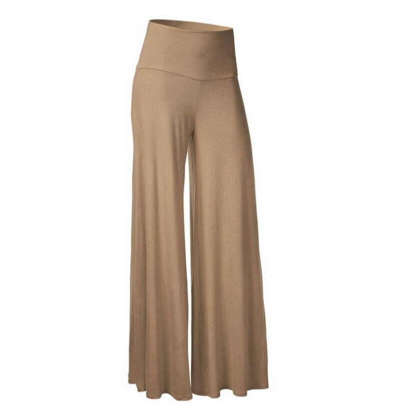 Women Casual Solid Color Wide Leg Pants