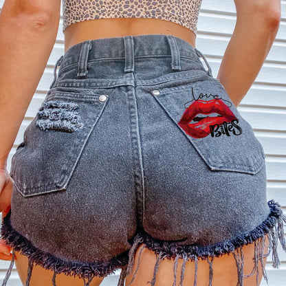 Women Summer Loose Edgy Vintage Casual High Waist Denim Shorts