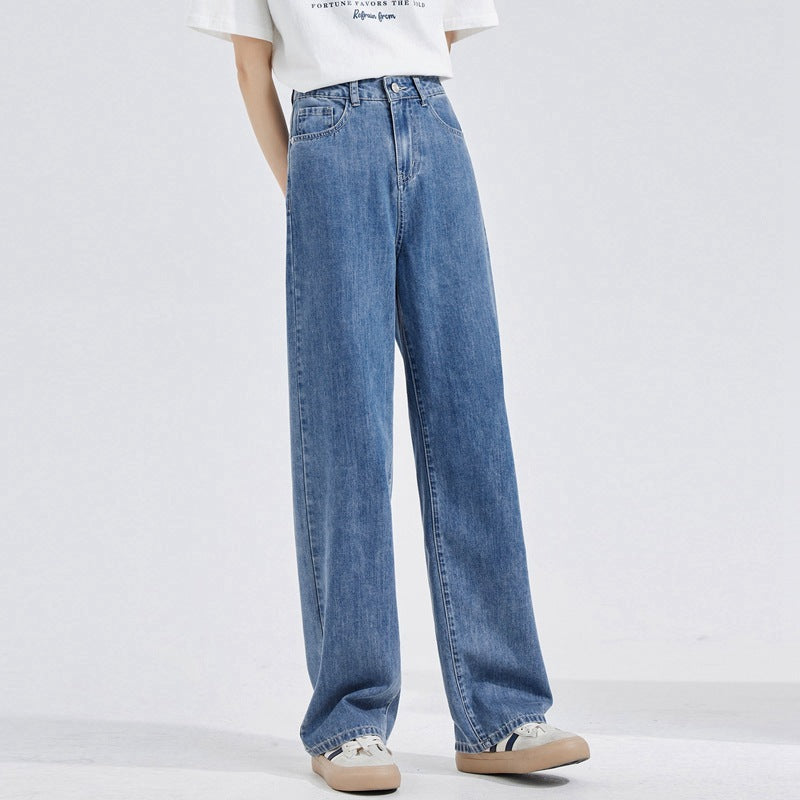 Vaqueros rectos casuales holgados a la moda para mujer