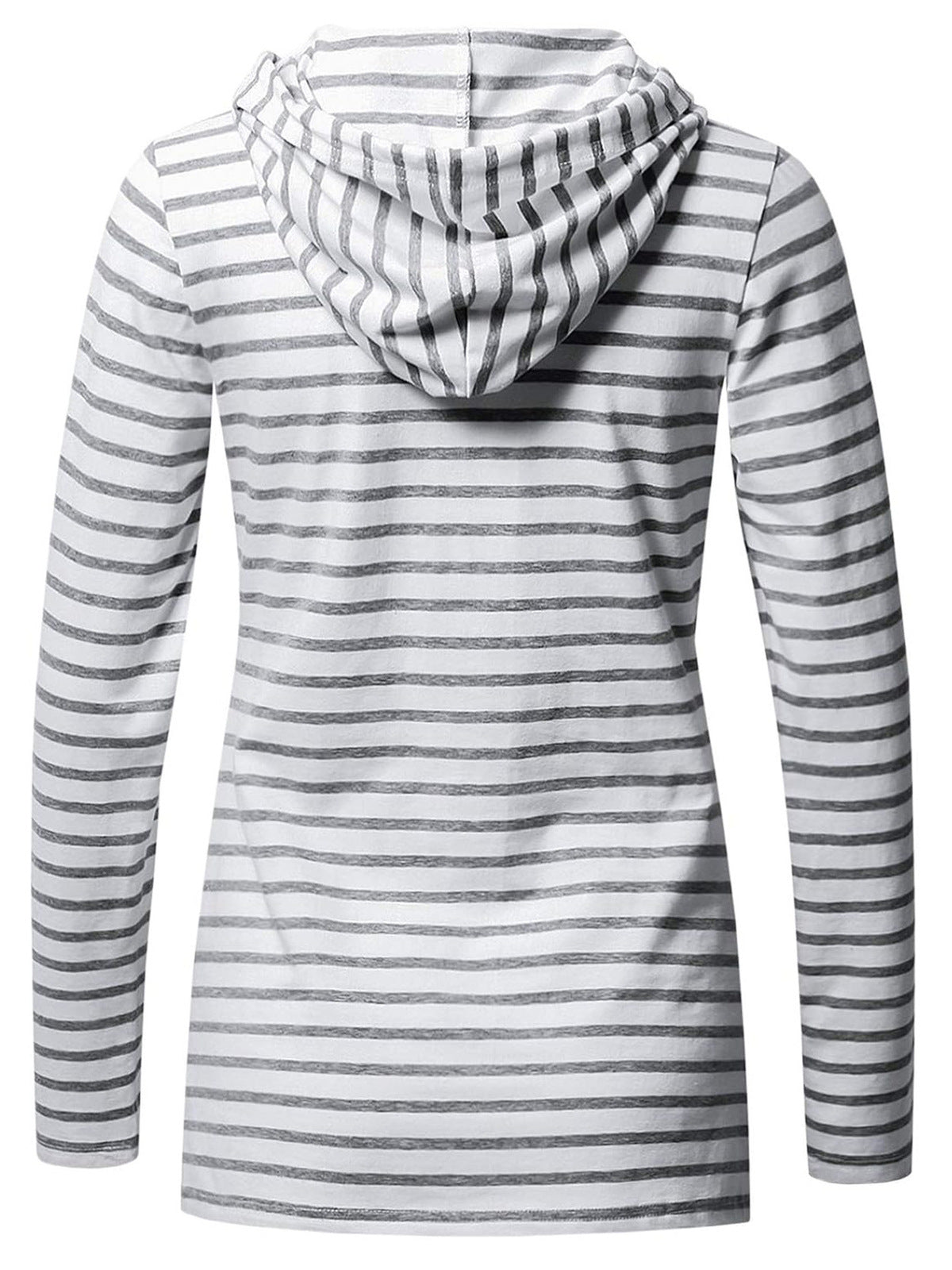 Maternity Casual Stripe Printed Long Sleeve Hooded Breastfeeding Top