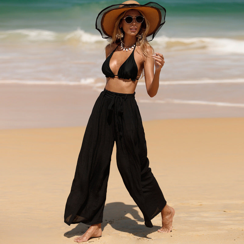 Women Fashion Casual Loose Beach Seaside Vacation Pants