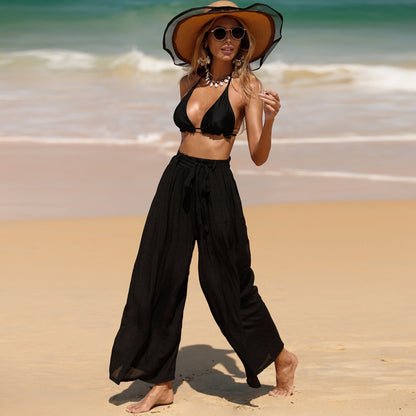 Women Fashion Casual Loose Beach Seaside Vacation Pants