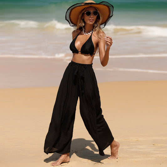 Pantalones casuales holgados de playa para mujer, para vacaciones en la playa