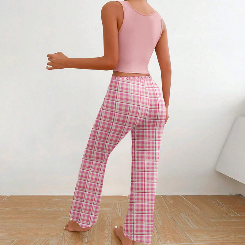 Conjunto de pijama informal con estampado del alfabeto para mujer