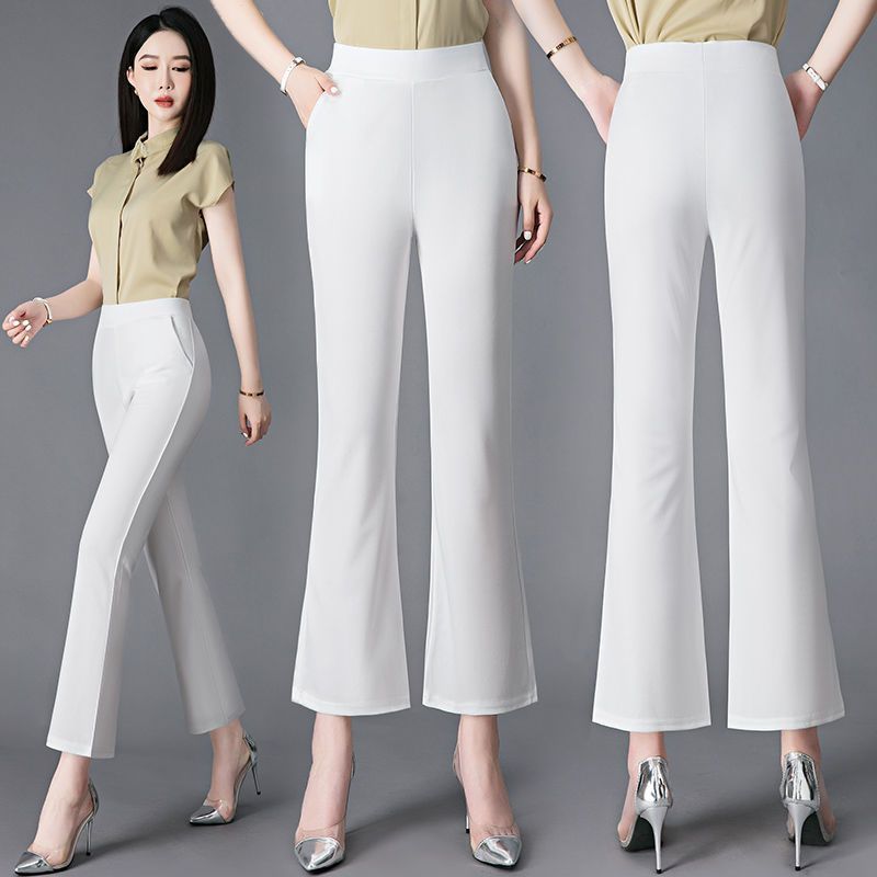 Women'S Casual Solid Color High Waist Flared Pants