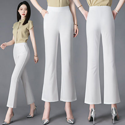 Women'S Casual Solid Color High Waist Flared Pants