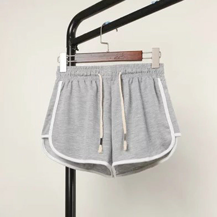 Women Casual Loose Solid Color Wide Leg Drawstring Shorts