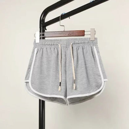 Women Casual Loose Solid Color Wide Leg Drawstring Shorts