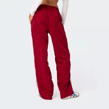 Women Fashion Casual Loose Stripe Sports Pants