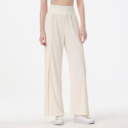 Women Casual Solid Color Yoga Loose Straight Leg Fitness Pants