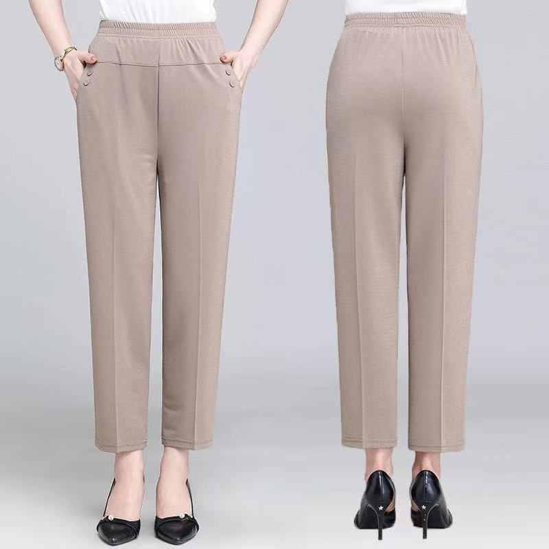 Women'S Casual High Waist Loose Cropped Pants