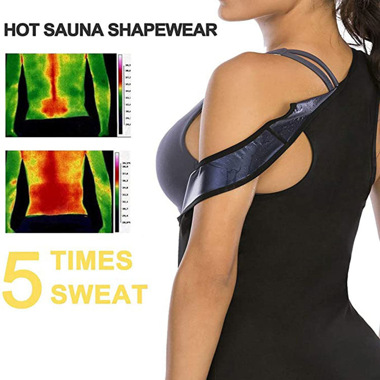 Women Casual Sports Sauna Zipper Solid Color Sleeveless Tank Top