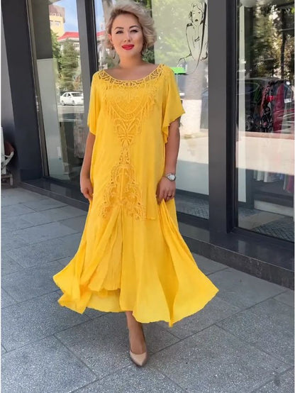 Women Fashion Casual Plus Size Large Swing Dress