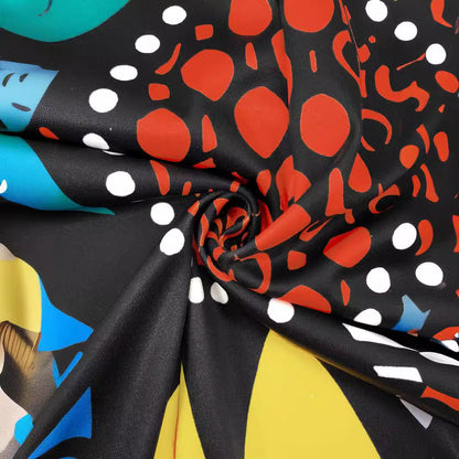 Abrigo largo estampado holgado informal de talla grande para mujer
