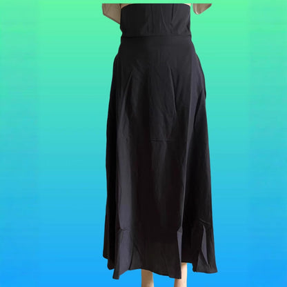 Women Casual Solid Color Loose Pleated High Waist Skirts