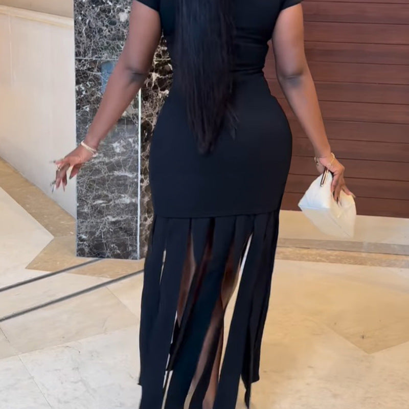 Women Casual Plus Size Fringe Dress