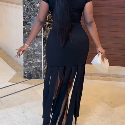 Women Casual Plus Size Fringe Dress