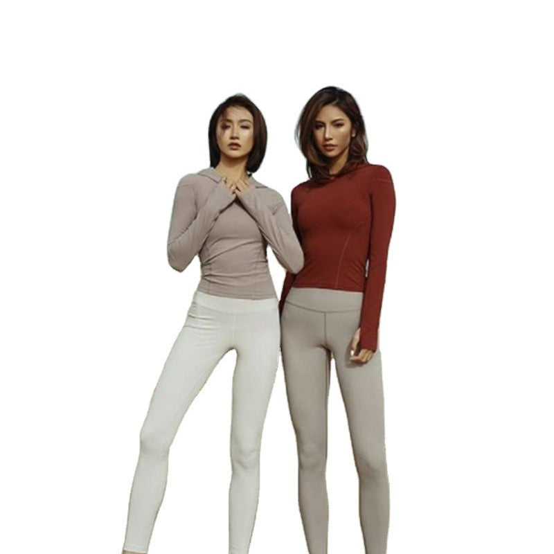 Sudadera deportiva informal de manga larga con capucha y elástico para mujer