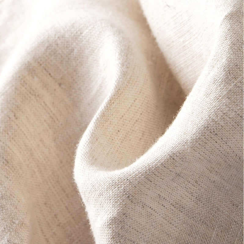 Women Fashion Casual Cotton Linen Solid Color High Waist Wide Leg Pants