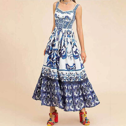 Vestido informal bohemio de tirantes para mujer para vacaciones