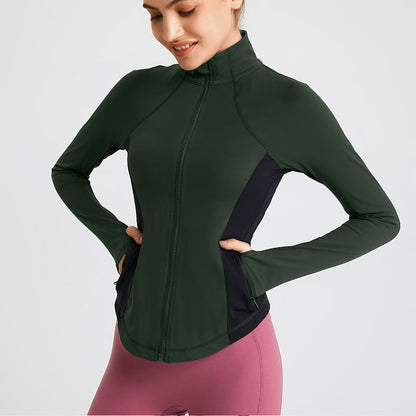 Women Fashion Casual Long Sleeve Zipper Cardigan Stretch Quick Dry Running Yoga Sports Jacket