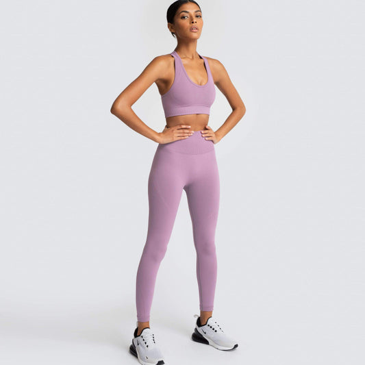 Conjunto deportivo de 2 piezas para mujer, informal, de color sólido, sin mangas, con pantalones ajustados