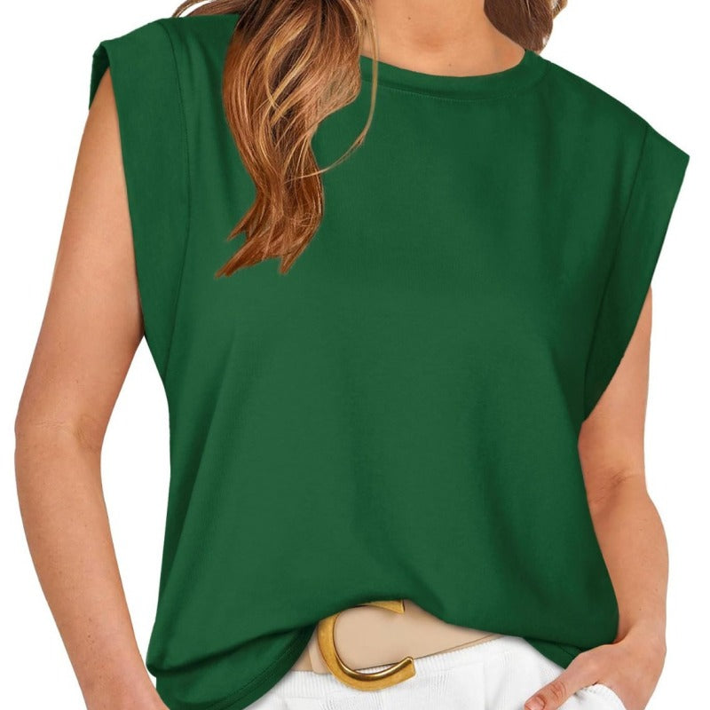 Camiseta básica informal de verano con mangas cortas para mujer