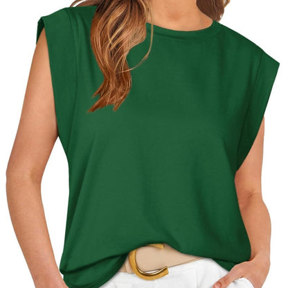 Camiseta básica informal de verano con mangas cortas para mujer