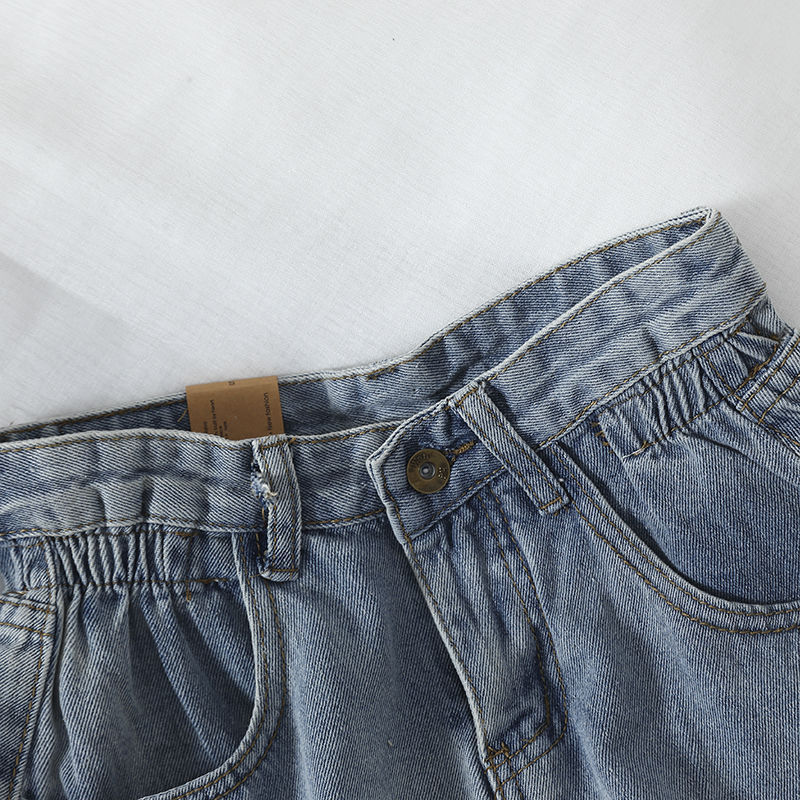 Women Casual Retro High-Waist Loose Denim Shorts
