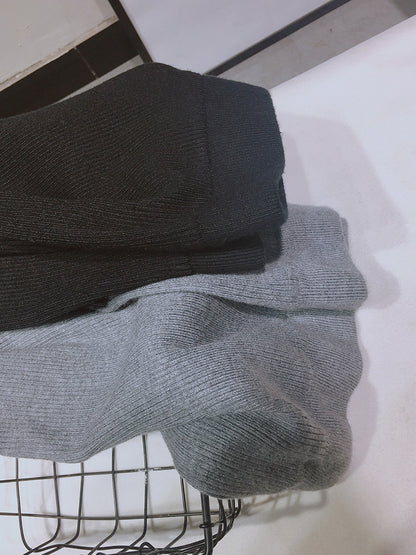 Women Casual Pants Thickened Knitted Wide-Leg High-Waisted Straight-Leg Pendant Long Pants