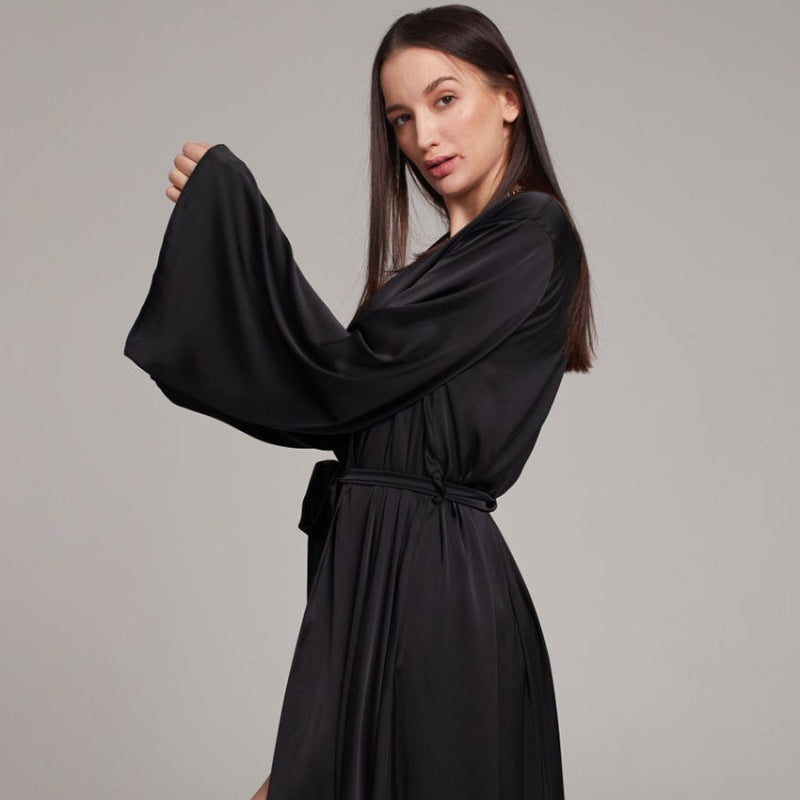 Women Fashion Casual Silk Home Nightgown