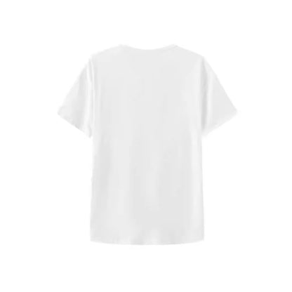 Camiseta informal de manga corta con cuello redondo y estampado para mujer
