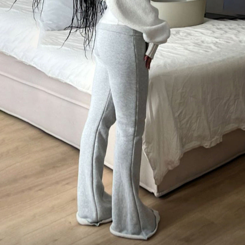 Women Basic Solid Color High Waist Sports Casual Sweat Pants