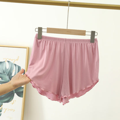 Pantalones cortos holgados con ribete en las orejas, de color liso, informales, para mujer