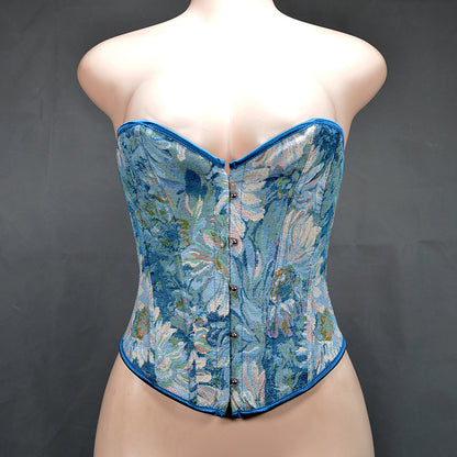 Women Casual Oil Painting Printing Tummy Tie Tight Top