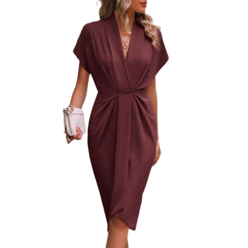 Women Casual Fashion Solid Color Dress