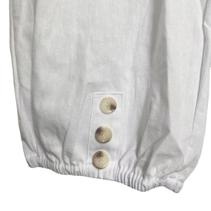Plus Size Casual Women Loose High Waist Button Cotton Cropped Pants