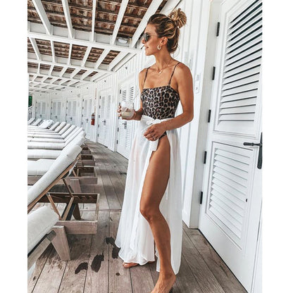 Women Fashion Casual Beach Sun Protection Chiffon Strap Skirt Cover Up