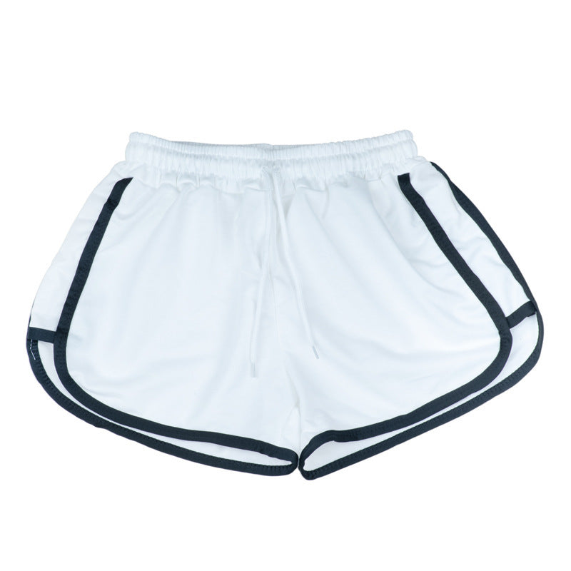 Women Casual Loose Solid Color Wide Leg Drawstring Shorts