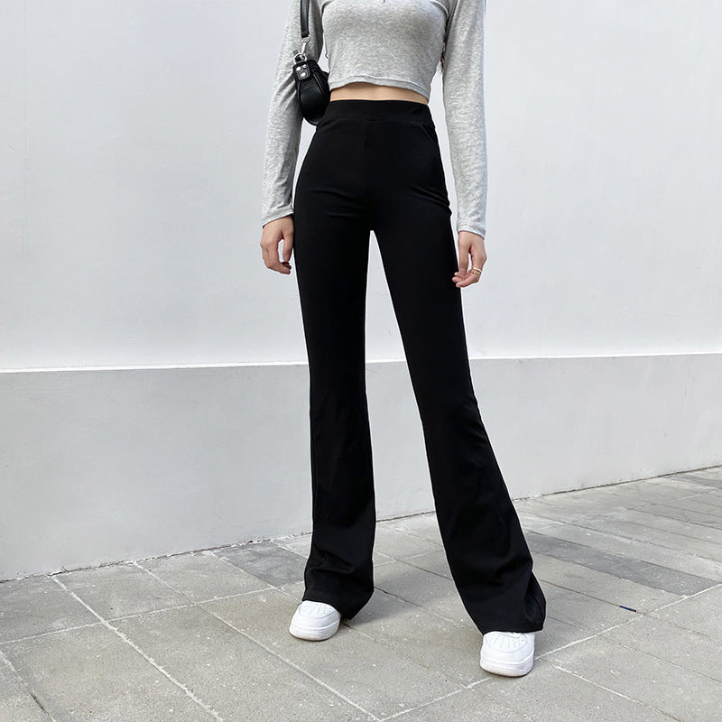 Women Solid Color Wide-Leg High Waist Casual Pants