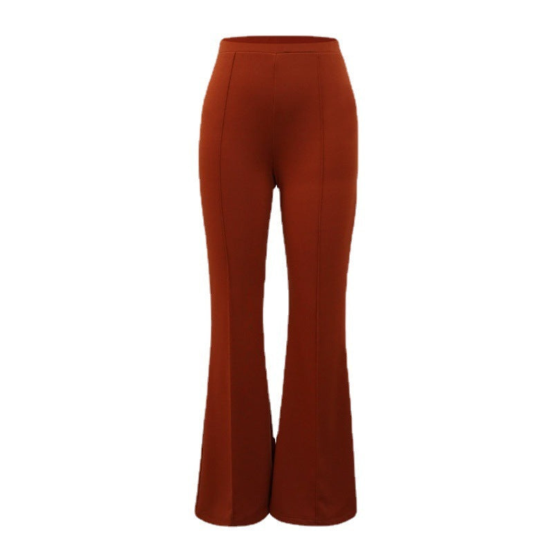 Women Solid Color Casual Flared Wide Leg Pants