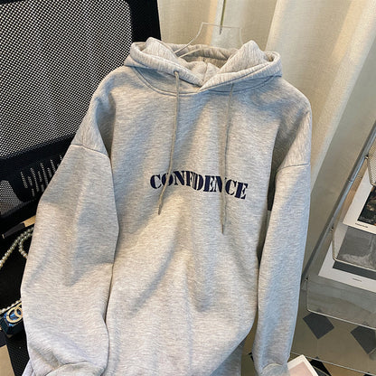 Vestido holgado informal de manga larga con capucha para mujer, otoño e invierno