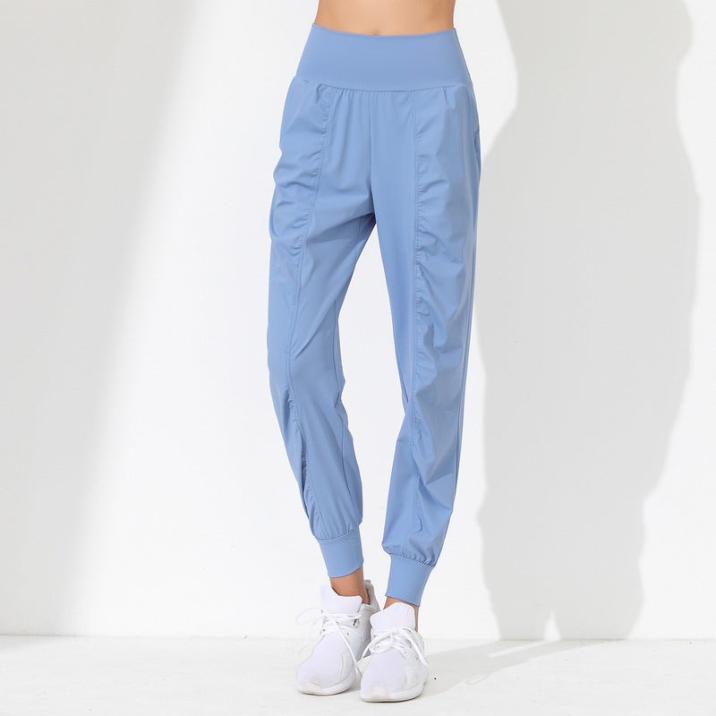 Pantalones deportivos informales de color liso para mujer, de secado rápido, para correr, yoga y fitness