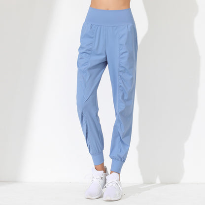 Pantalones deportivos informales de color liso para mujer, de secado rápido, para correr, yoga y fitness