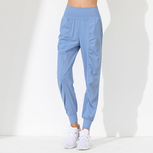 Pantalones deportivos informales de color liso para mujer, de secado rápido, para correr, yoga y fitness