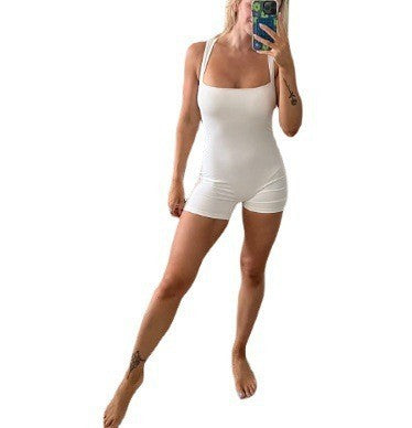 Women Fashion Casual Square Collar Sling Tight Rompers