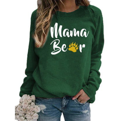 Sudadera con capucha de manga larga y cuello redondo con estampado de letras para mujer, estilo informal y holgado