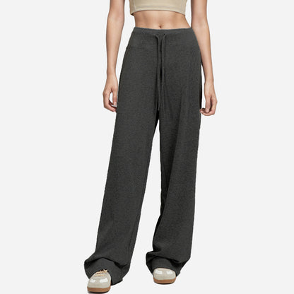 Women Fashion Casual Solid Color Loose Glutinous Rice Knitted Pants
